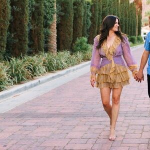 Ulla Johnson - Ruffled Purple and Gold Dress